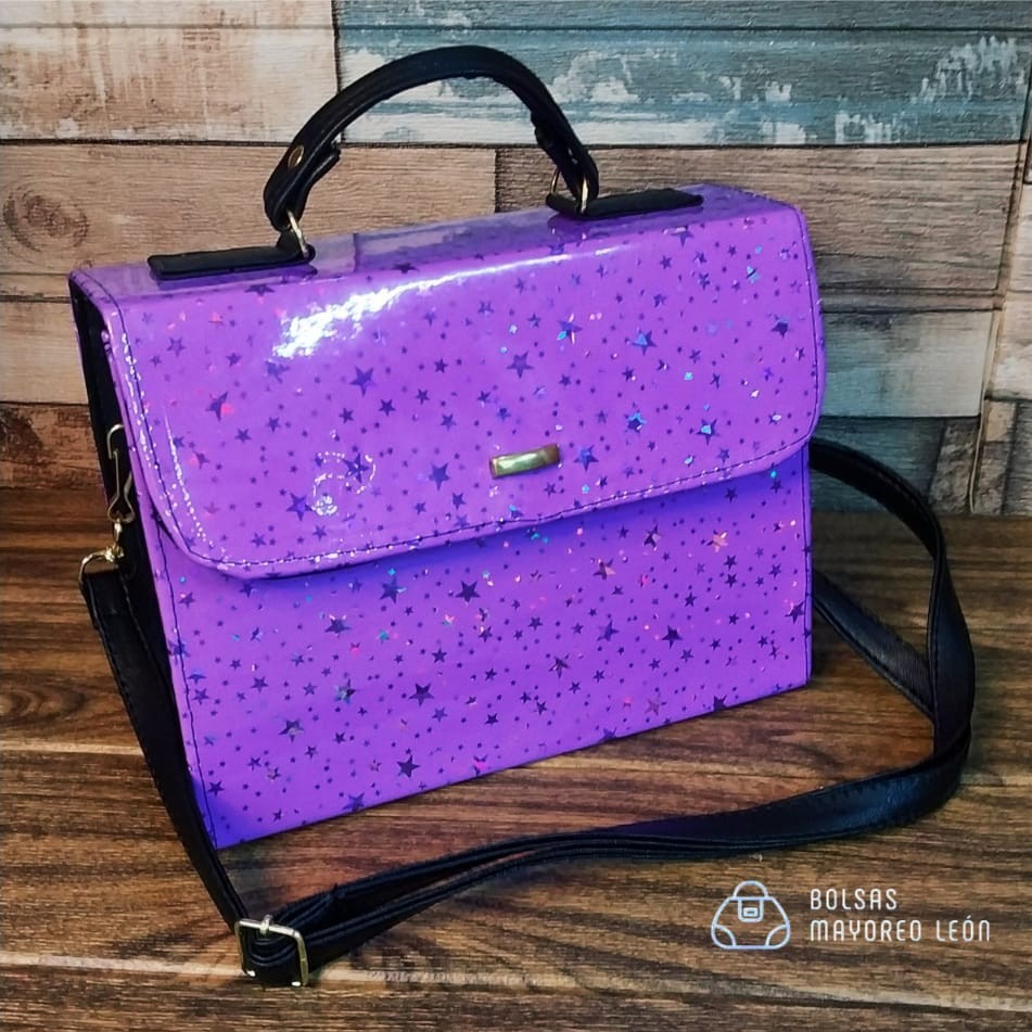 Consuelo Black And Purple With Stars Bag